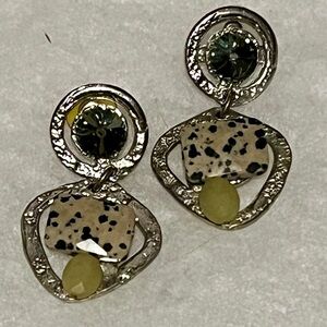 Elegant Silver and Gold Dangle Earrings ~ Vintage